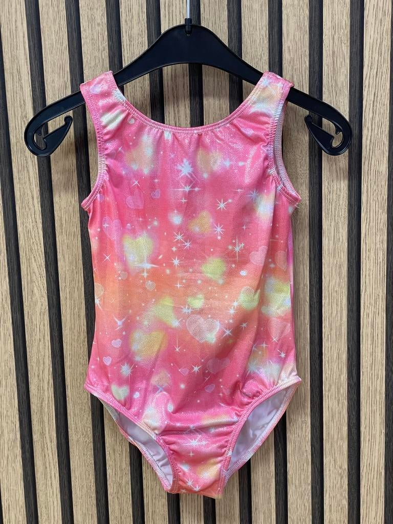 Nieuw roze/geel turnpakje - maat 98/104, Sport en Fitness, Turnen, Nieuw, Ophalen of Verzenden, Roze, Kleiner dan kindermaat 122