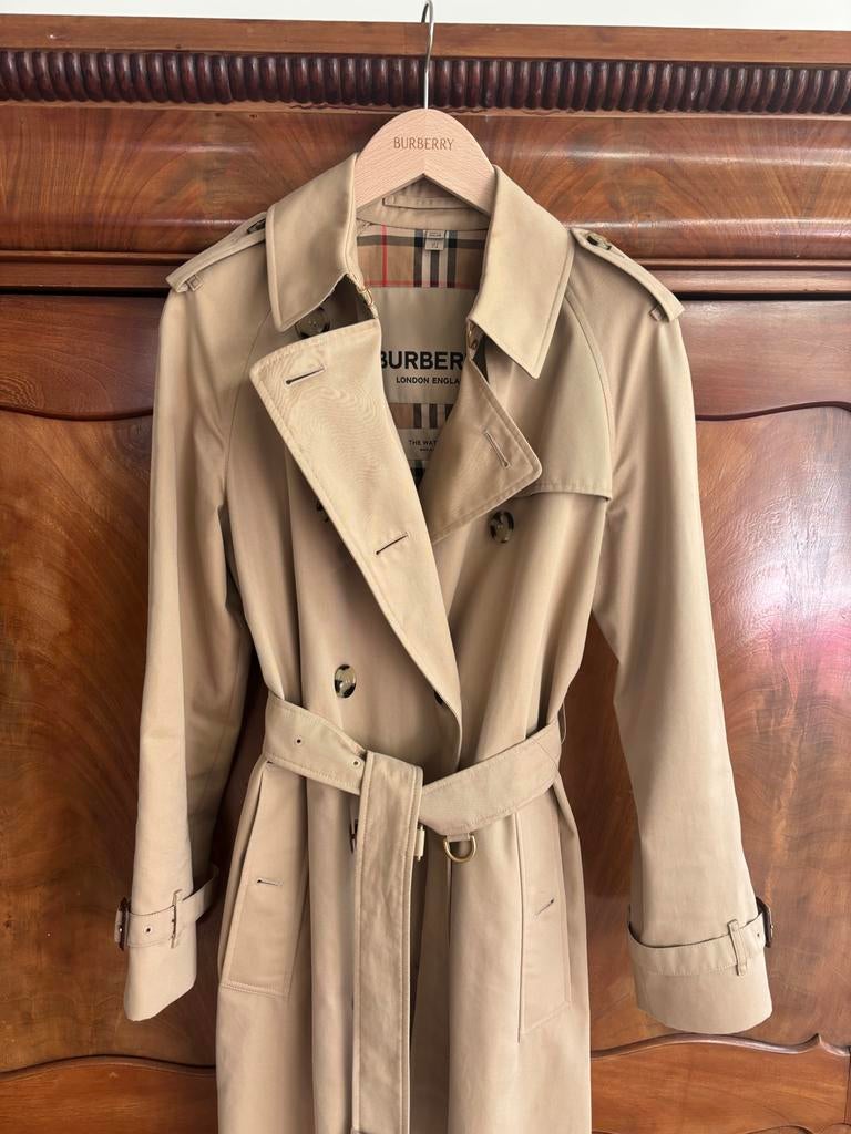 Burberry Waterloo Long Heritage Trenchcoat Honey Beige 36, Kleding | Dames, Jassen | Zomer, Ophalen of Verzenden, Zo goed als nieuw