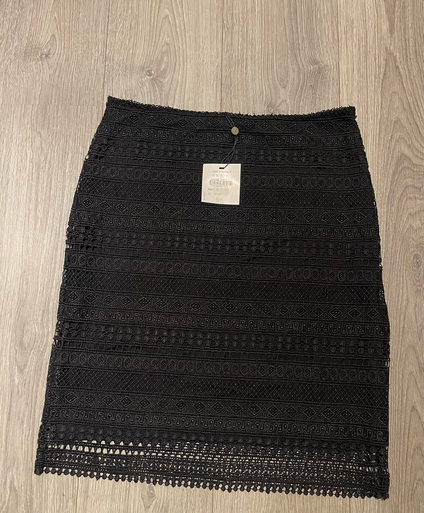 Promiss  zwart brocant / ajour  rokje  maat M, Kleding | Dames, Rokken, Maat 38/40 (M), Zwart, Ophalen of Verzenden, Zo goed als nieuw