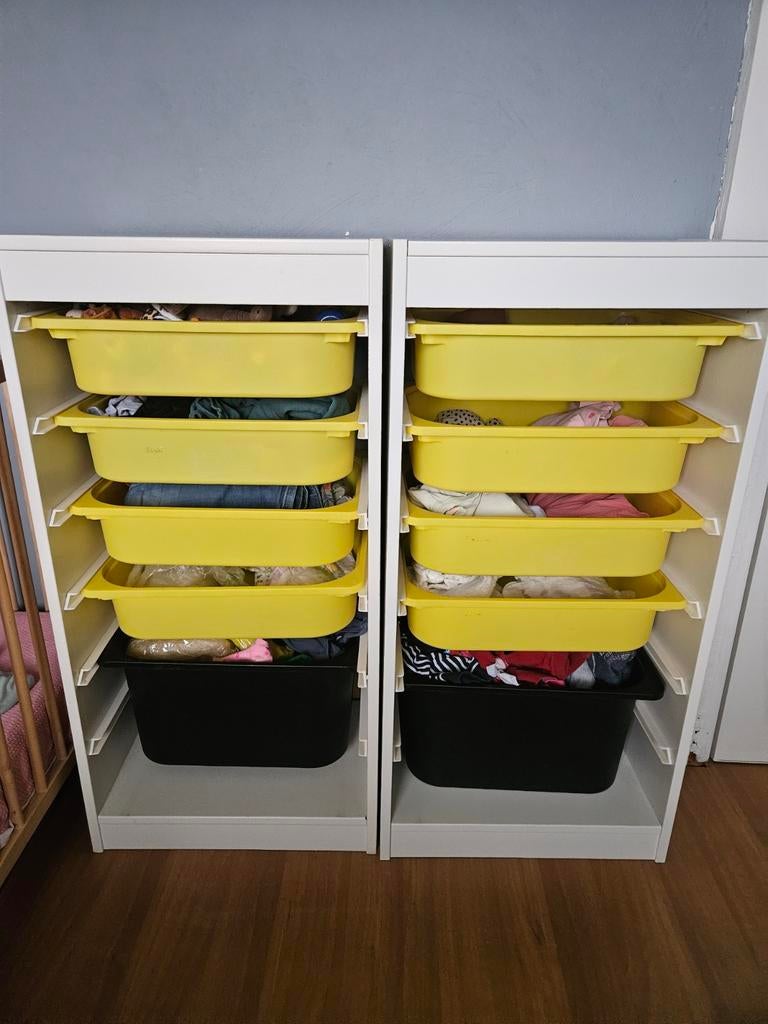 2 Ikea trofast kasten inclusief bakken, Ophalen, Minder dan 50 cm, 75 tot 100 cm, 90 tot 105 cm