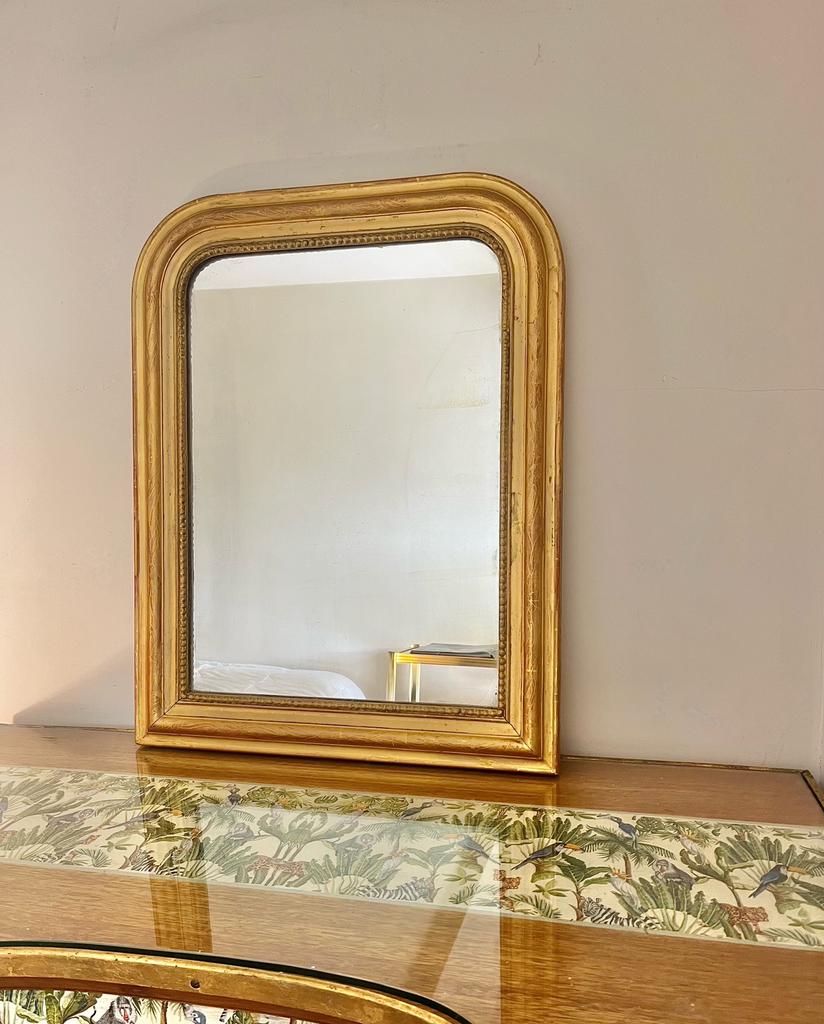 Antieke Louis Philippe spiegel, Ophalen of Verzenden, Rechthoekig, Minder dan 50 cm, Minder dan 100 cm