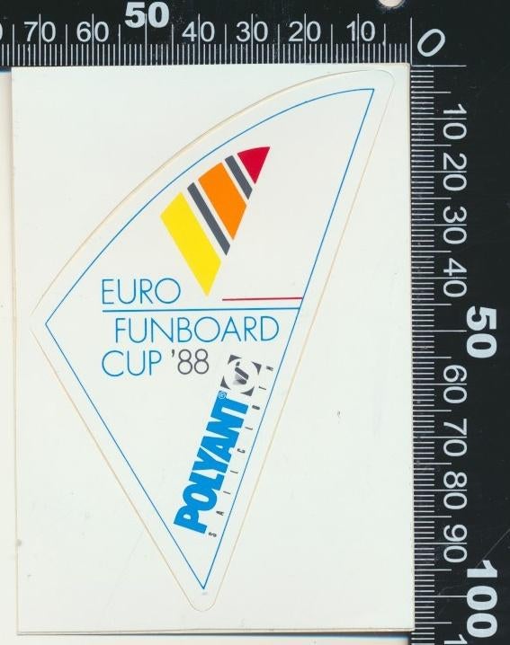 Sticker: Euro Funboard Cup 1988, Ophalen of Verzenden, Zo goed als nieuw, Sport
