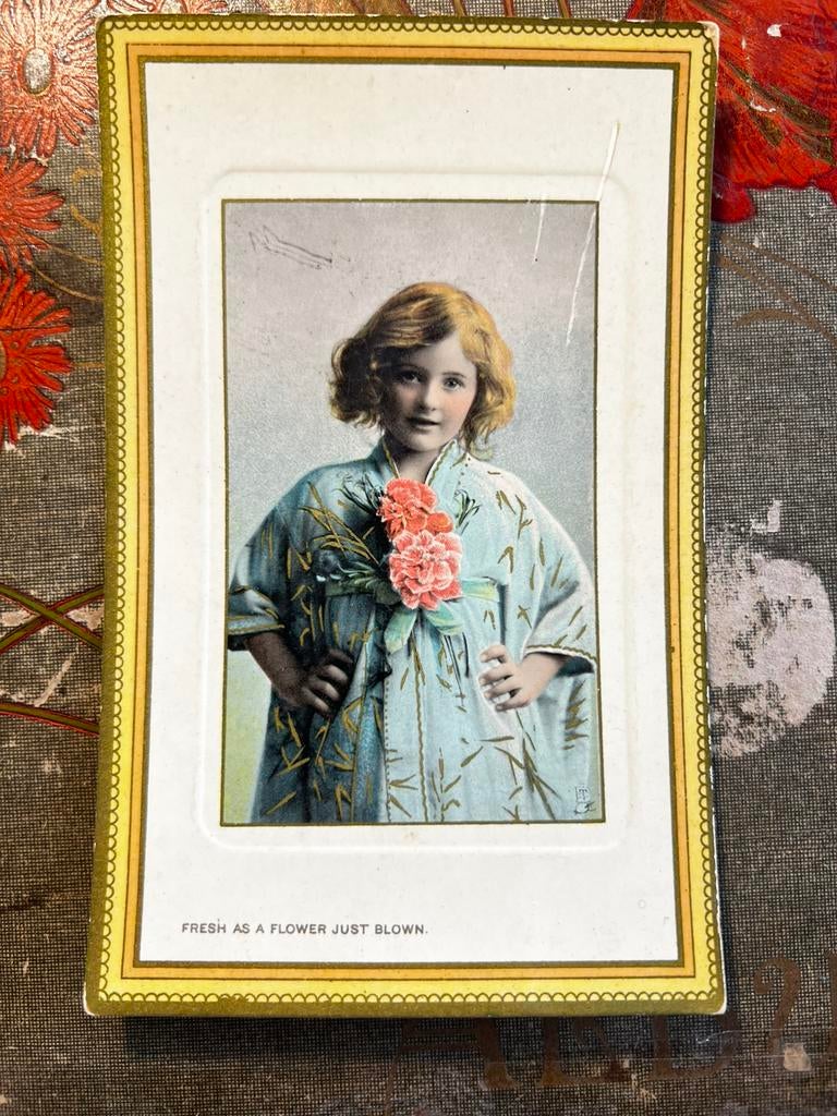 Fresh as a flower just blown - meisje in kimono (GG), Ophalen of Verzenden, Voor 1920, Ongelopen, Kinderen