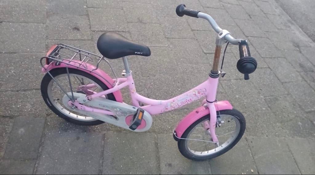 Roze Puky Lillifee kinderfiets 16 inch, Ophalen of Verzenden, Gebruikt, 16 tot 20 inch