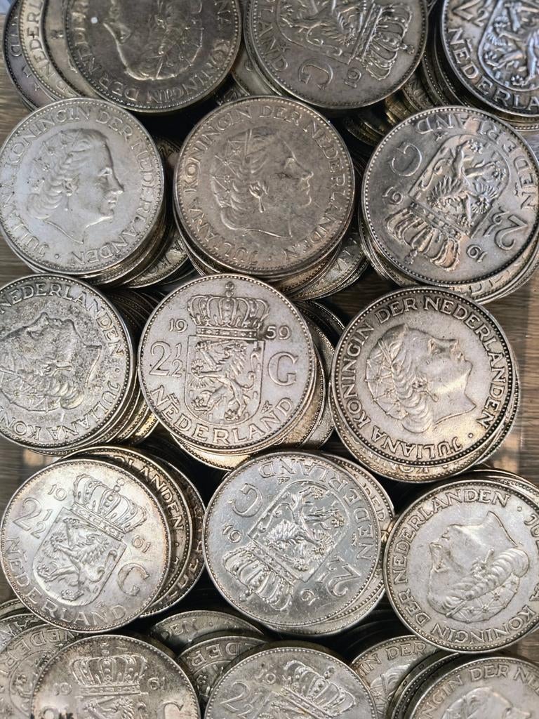 10x Rijksdaalder Juliana 1959-1966, Postzegels en Munten, Munten | Nederland, Ophalen of Verzenden, Koningin Juliana, 2½ gulden