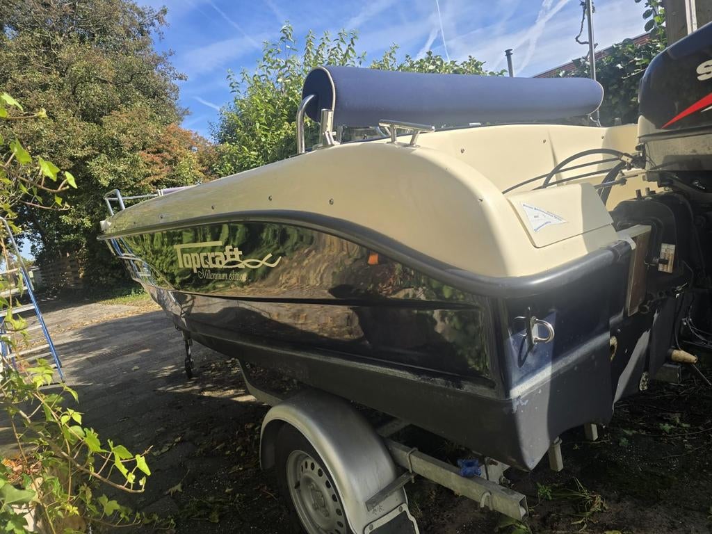 Topcraft 460 Millenium + Suzuki 25PK +Trailer, Ophalen, Zo goed als nieuw