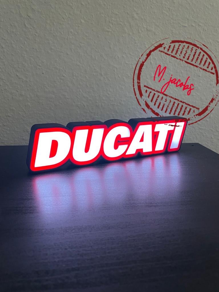Ducati LED reclamebak, Verzamelen, Ophalen of Verzenden, Nieuw, Lichtbak of (neon) lamp