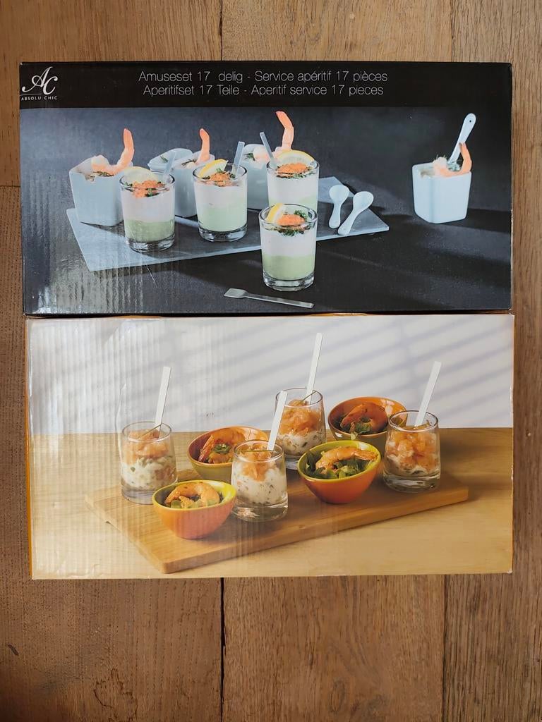 2 amuse sets, nieuw in de verpakking, Ophalen