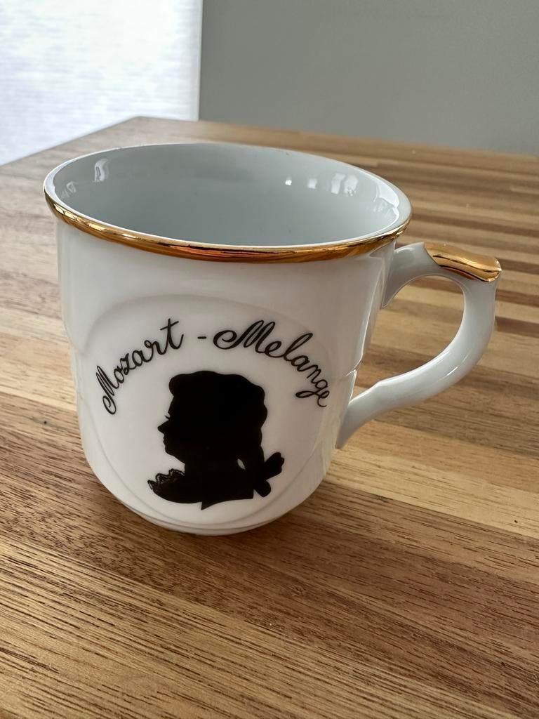 EPIAG porseleinen mok Mozart – goudrand – Tsjechisch servies, Gebruikt, Ophalen of Verzenden, Overige stijlen, Kop(pen) en/of Schotel(s)