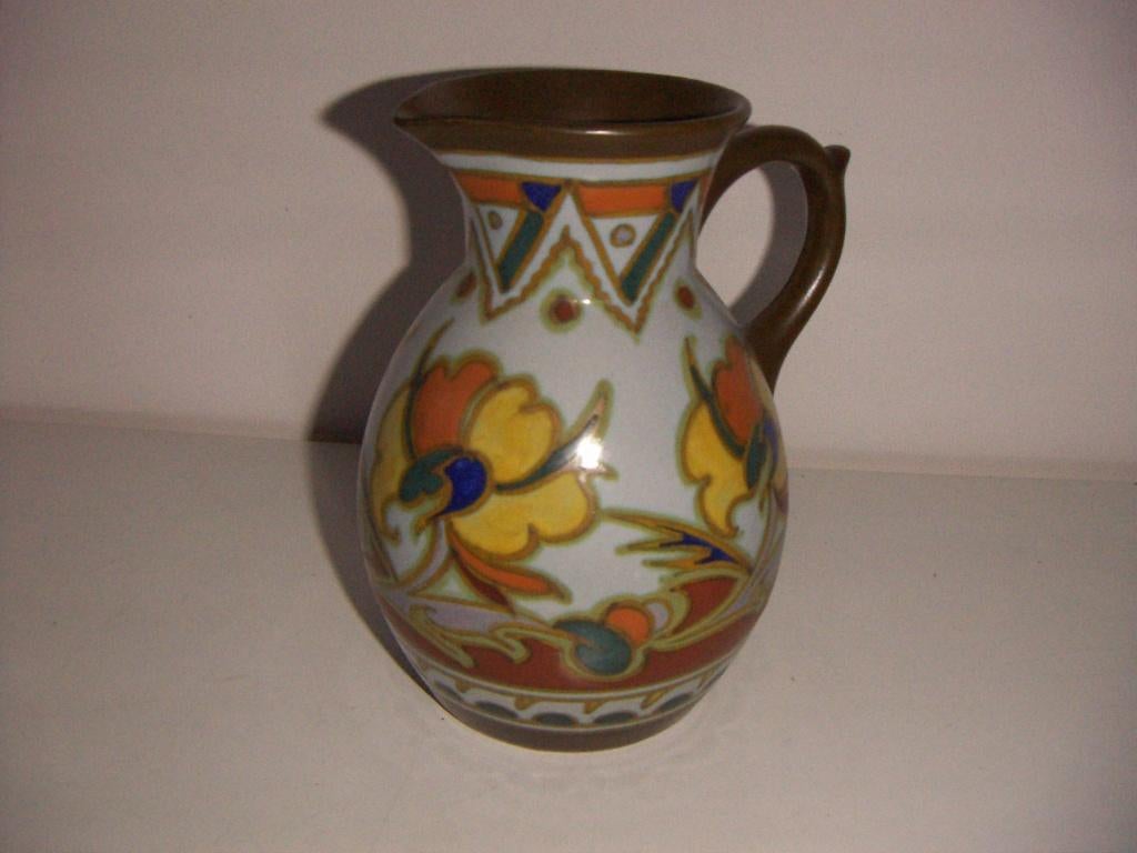 Zuid Holland Gouda plateel keramiek kan / vaas jr.1927., Antiek en Kunst, Ophalen of Verzenden