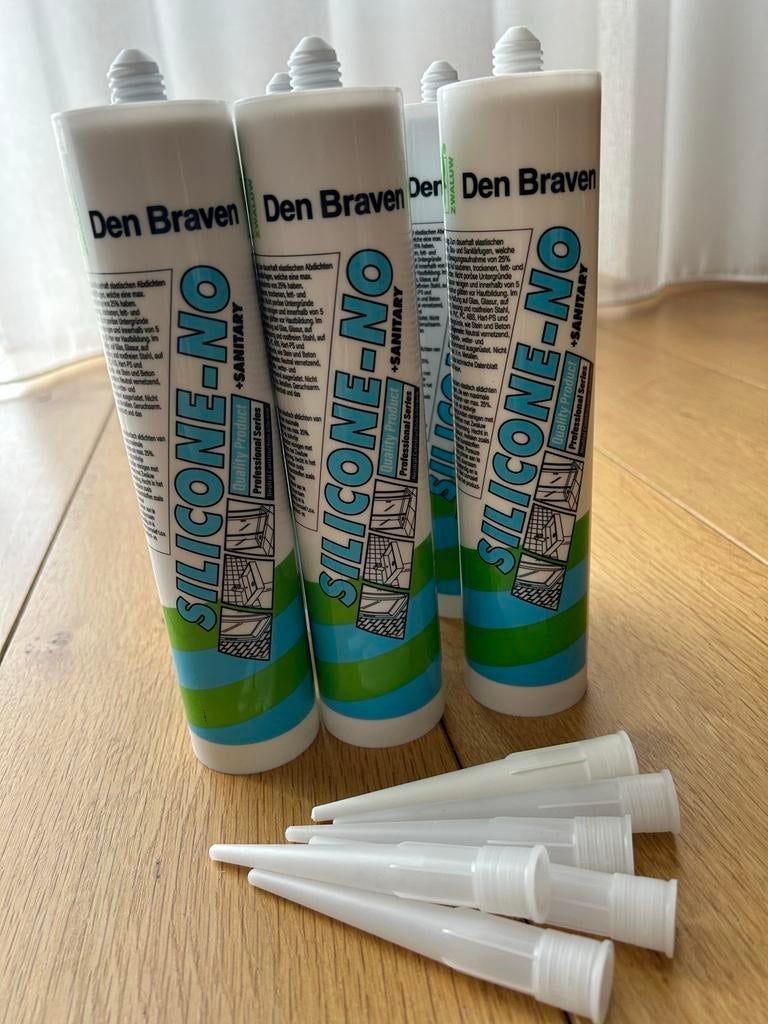 Den Braven Zwaluw Silicone kit Grijs en Wit - 310ml- 6 tubes, Minder dan 4 cm, Overige materialen, Nieuw, Ophalen of Verzenden