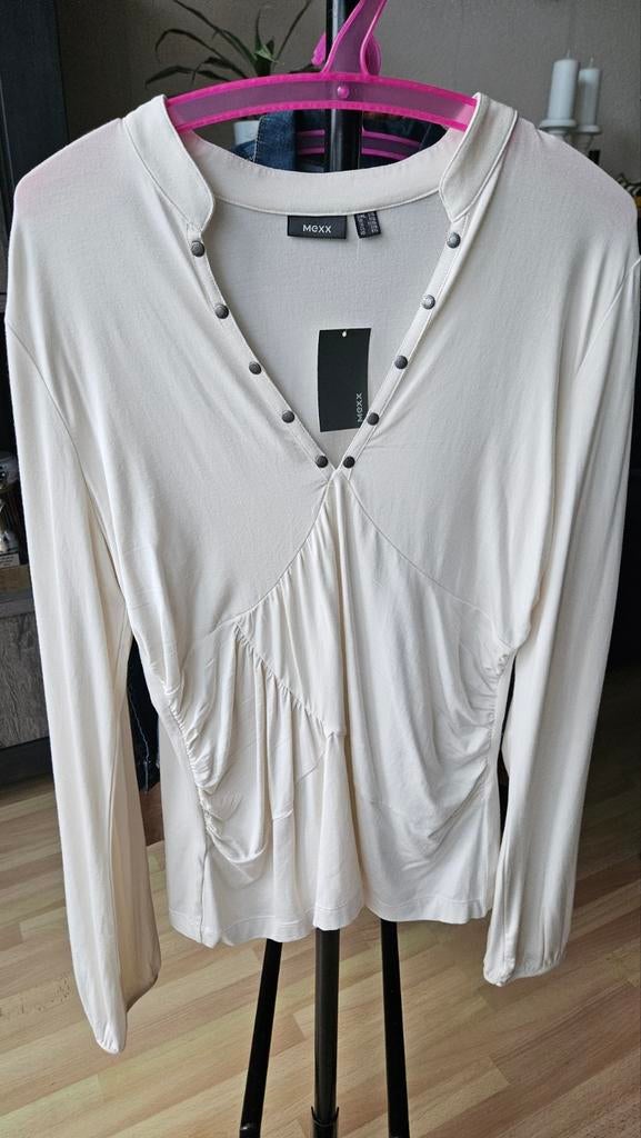 Mexx Nieuw Shirt Lange Mouw - Valt als maat L, Kleding | Dames, Tops, Maat 38/40 (M), Mexx, Beige, Nieuw