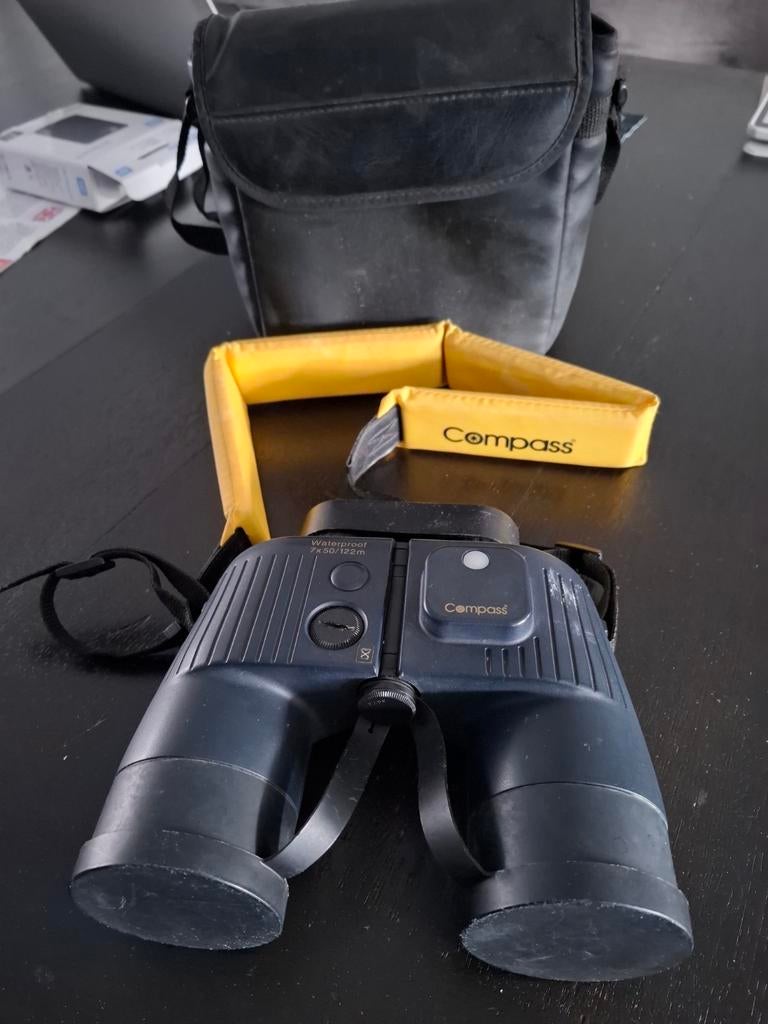Compass Verrekijker 7x50 Waterproof met Tas, Gebruikt, Minder dan 8x, Met hoes of tas, Porro (met knik)