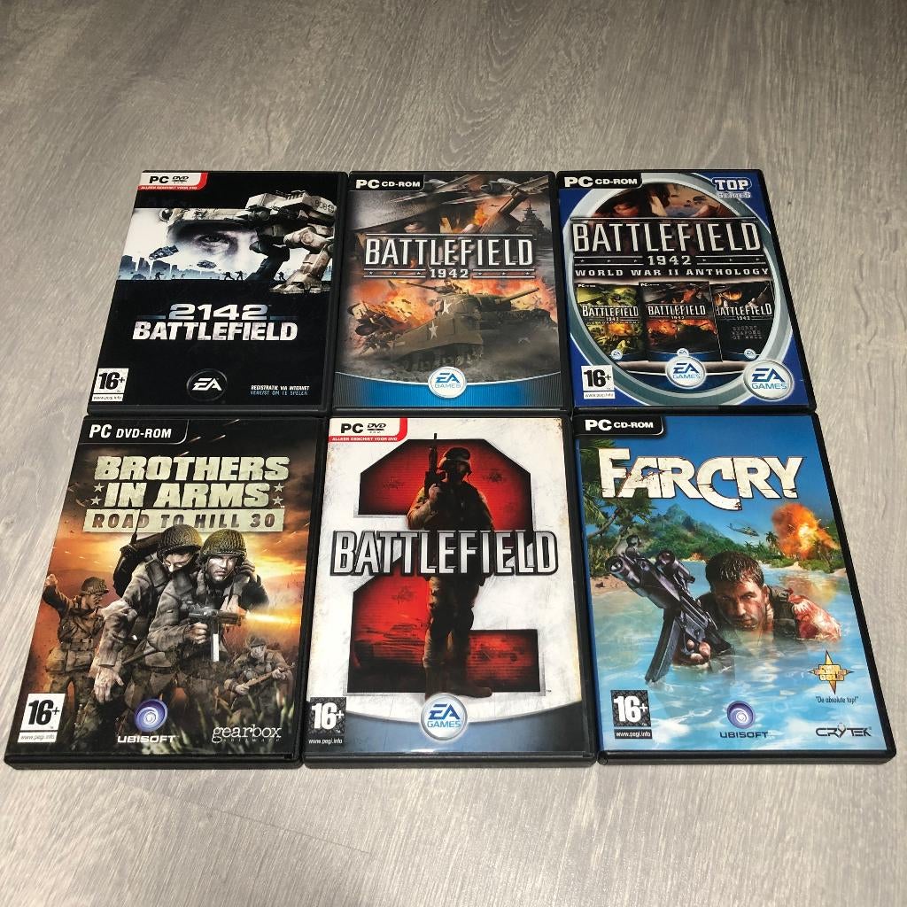 PC CD-ROM en DVD Games - Battlefield & Far Cry Spellen, Gebruikt, Vanaf 18 jaar, Shooter, 1 speler