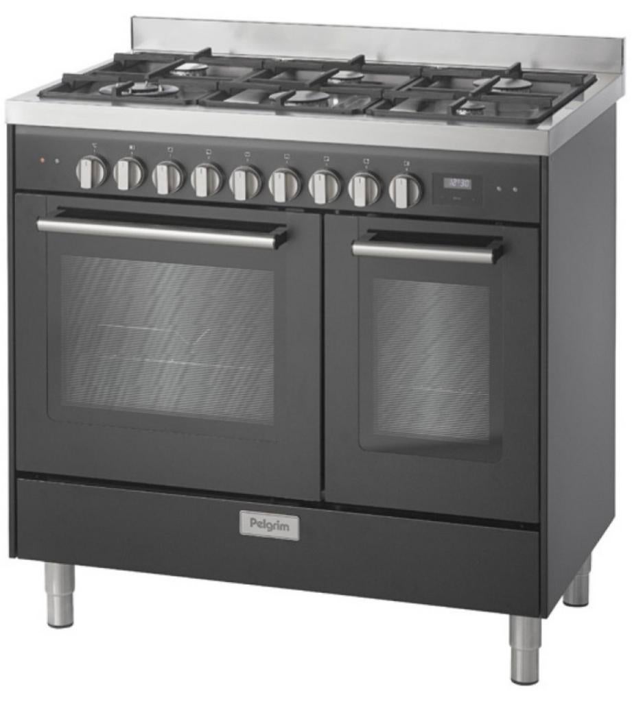 Novecento Pelgrim 90cm gasfornuis met dubbele oven, Ophalen, Gebruikt, 60 cm of meer, Grill