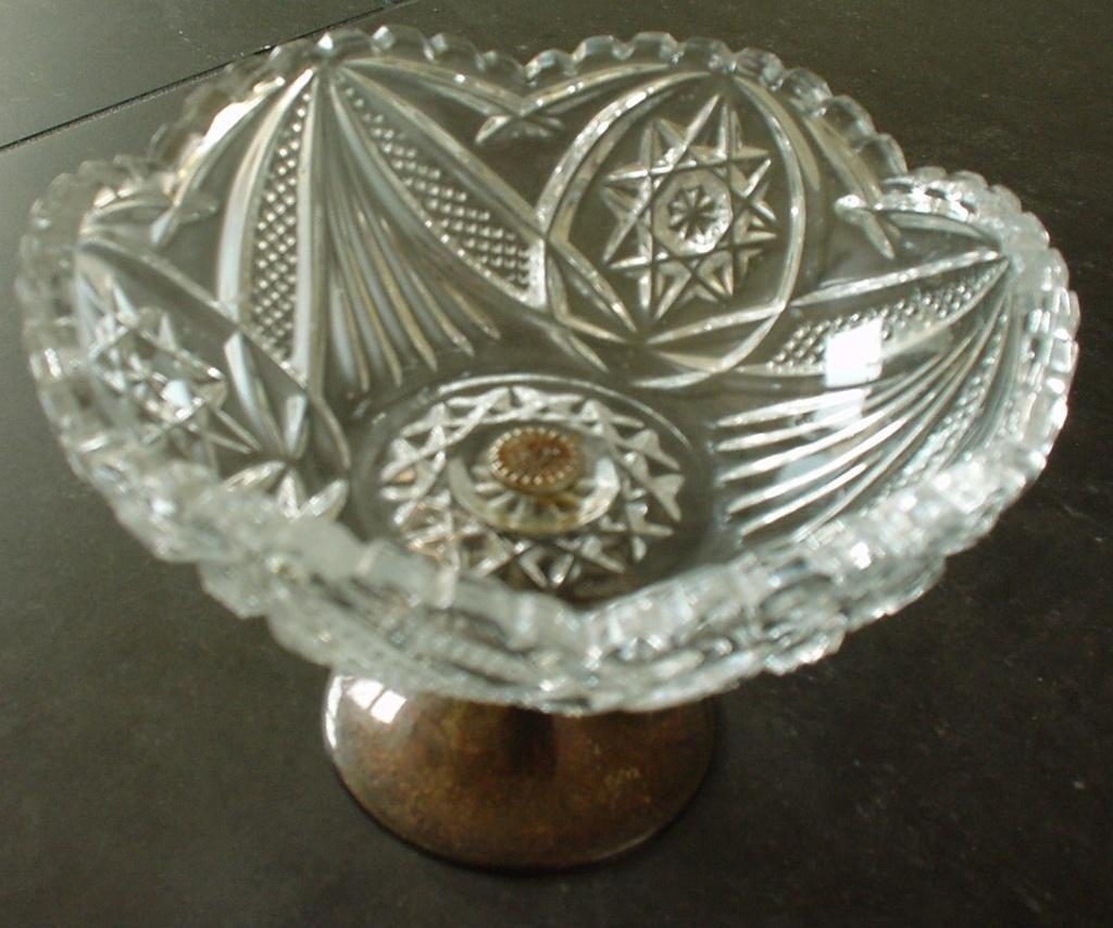 Bonbonnière/bonbonschaaltje kristal - 24% loodgehalte glas, Antiek en Kunst, Antiek | Glas en Kristal, Ophalen