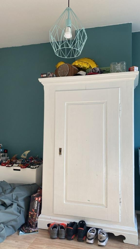 antieke brocante kledingkast, Huis en Inrichting, Kasten | Kledingkasten, Ophalen, Met deur(en), Gebruikt, Teakhout