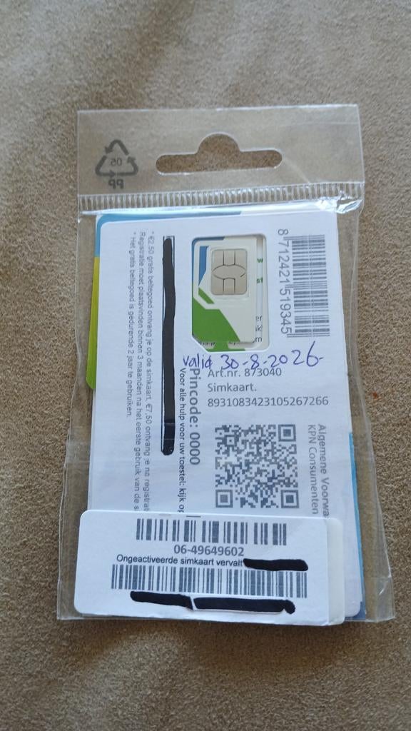 Kpn Simkaart  - 06.496.496.02 top nummer Alleen Verzending!, Verzenden, Nieuw, KPN, Simkaart