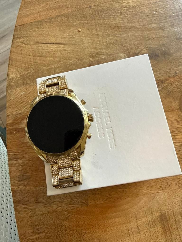 Michael Kors Smartwatch Goud met Strass, Ophalen, Hartslag, Zo goed als nieuw, Waterdicht