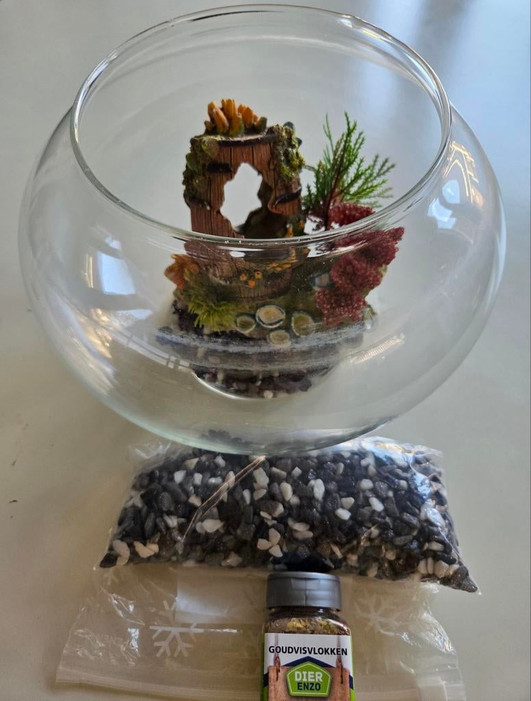 Vissenkom/voer/decoratie/steentjes, Ophalen, Gebruikt, Leeg aquarium