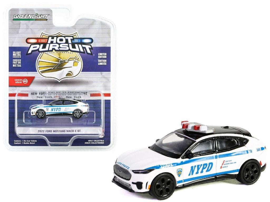 2022 Ford Mustang Mach-E GT van Greenlight 1/64 police NYPD, Ophalen of Verzenden, Nieuw, Auto