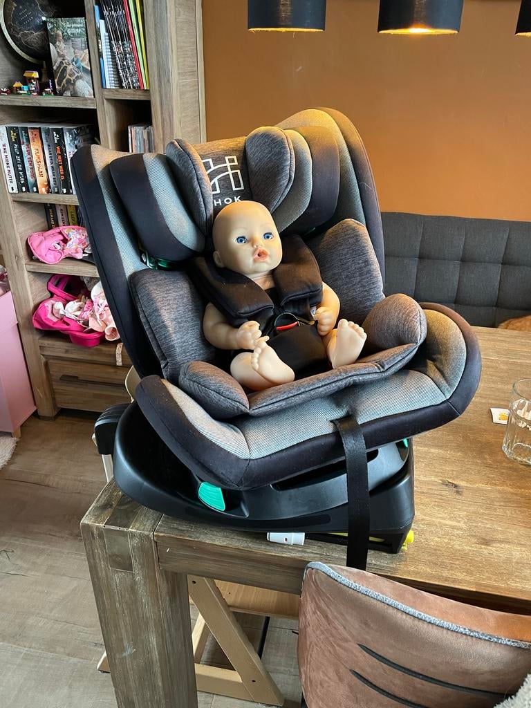 Autostoel Eco Baby Hok met isofix en 360 draaibaar., Gebruikt, 0 t/m 18 kg, Verstelbare rugleuning, Isofix
