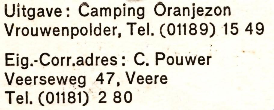 802292 Vrouwenpolder Zeeland 1975 Warga Camping Oranjezon, Ophalen of Verzenden, 1960 tot 1980, Gelopen, Friesland