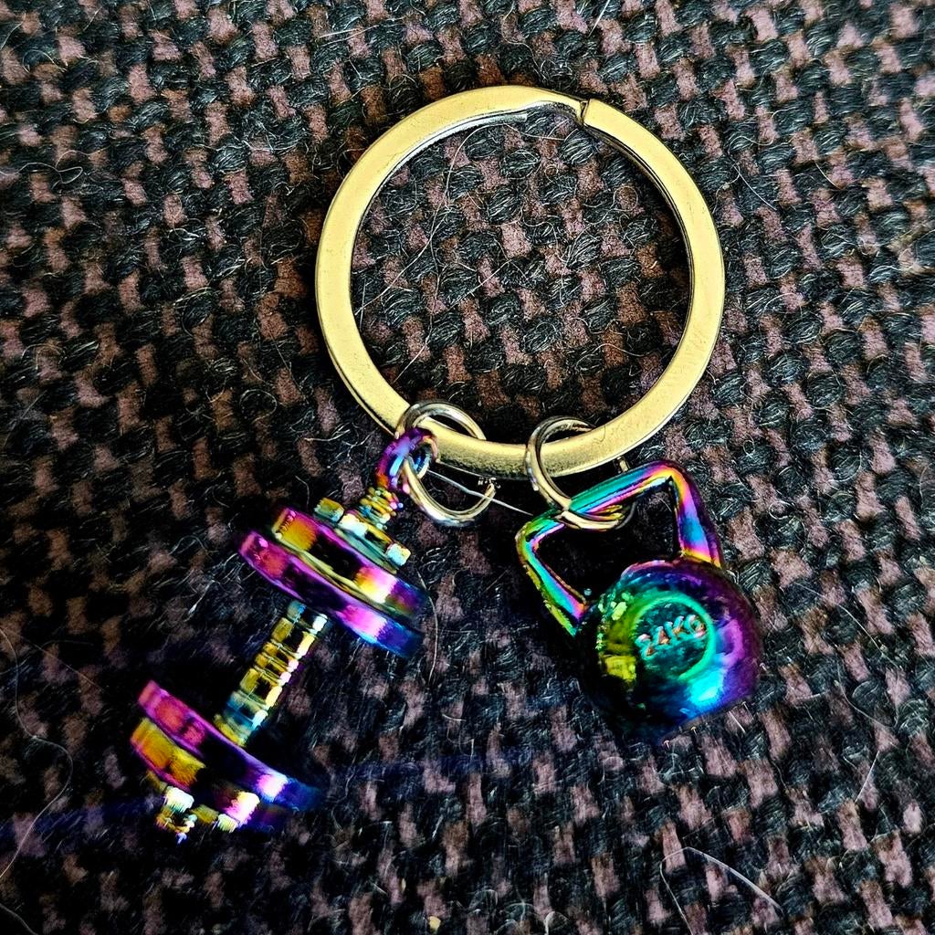 Fitness Sleutelhanger met Dumbbell en Kettlebell, Verzamelen, Ophalen of Verzenden