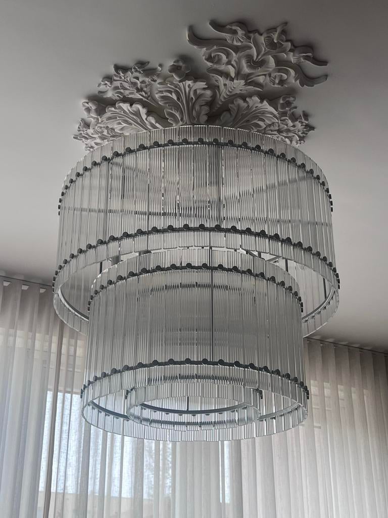 Eichholtz Kroonluchter look a like, Huis en Inrichting, Lampen | Kroonluchters, Ophalen of Verzenden, Zo goed als nieuw, Glas