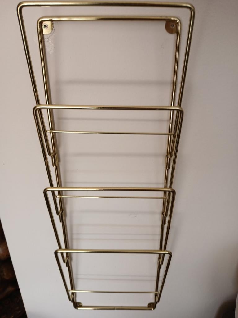 Tijdschriften rek goudkleurig, Ophalen of Verzenden, Zo goed als nieuw