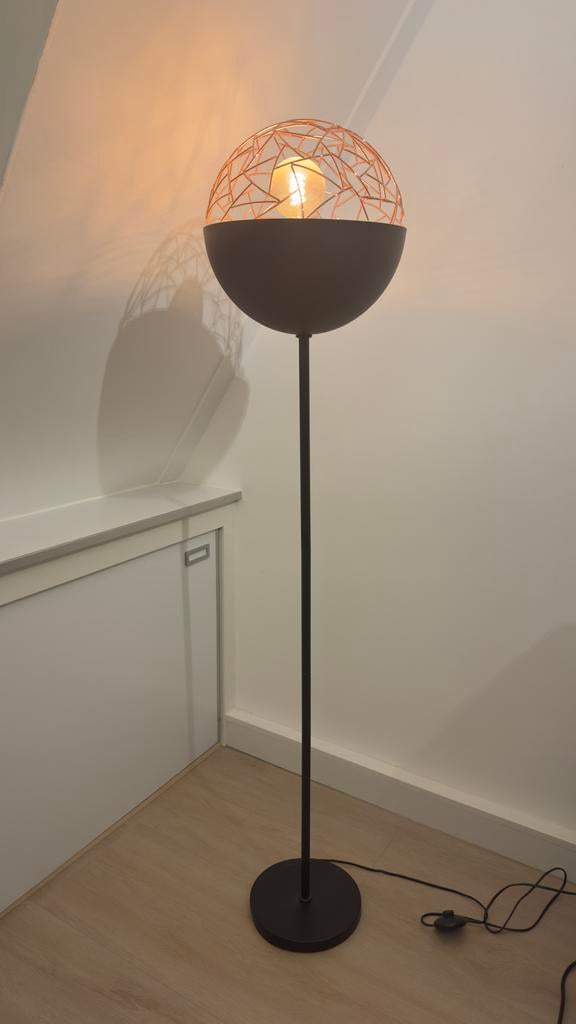 Light & Living vloerlamp Rose goud / brons met zwart, Ophalen of Verzenden, Zo goed als nieuw, Metaal, 150 tot 200 cm
