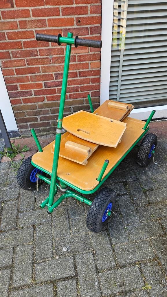 Stevige bolderkar met luchtbanden - Ideaal voor uitjes!, Ophalen, Gebruikt