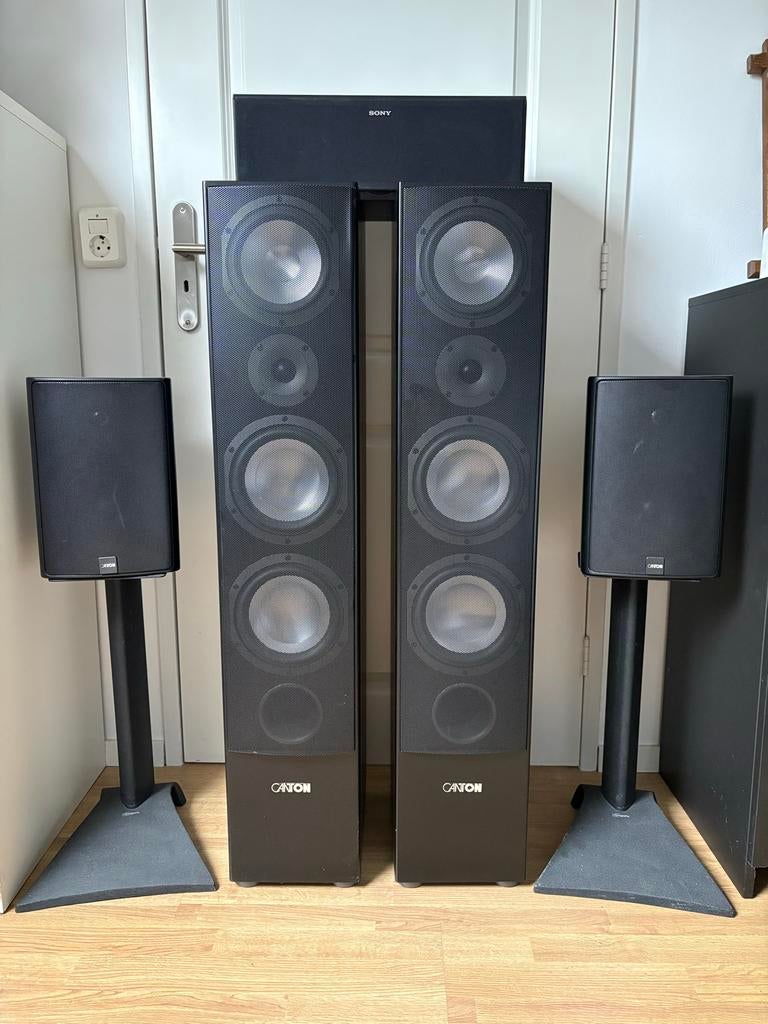CANTON geluidsboxen met subwoofer, zwart, Zo goed als nieuw, Complete surroundset, 120 watt of meer, Ophalen