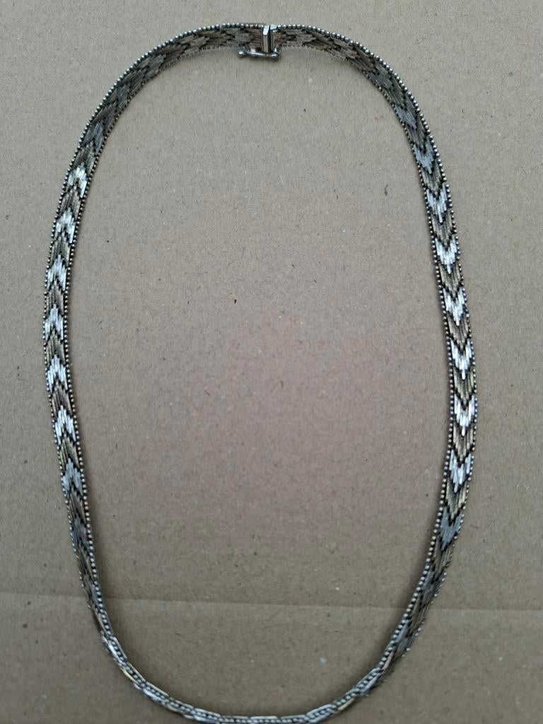 Antieke zilveren collier ketting, Ophalen, Zilver, Ketting