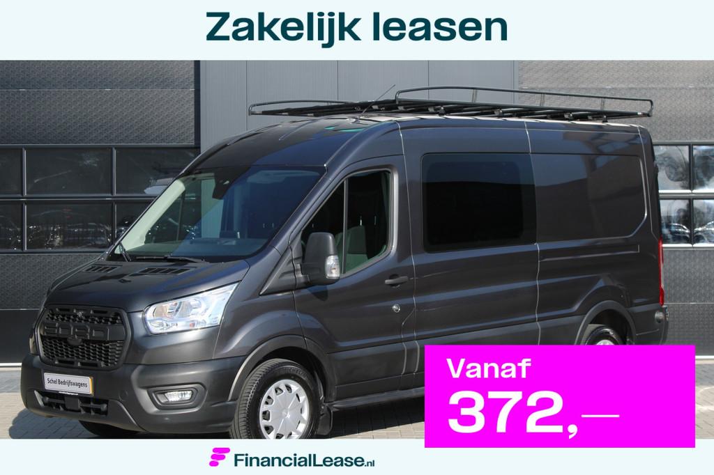 Ford Transit 350 2.0 TDCI L3H2 DC 6Zits Trend 130pk - Trekha, Voorwielaandrijving, 4 cilinders, 2800 kg, Origineel Nederlands