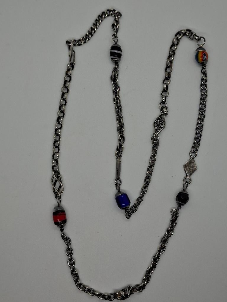 Zilveren Surinaamse Ala Kondre Ketting - 67 cm, Ophalen of Verzenden, Zilver, Zilver, Verstelbaar