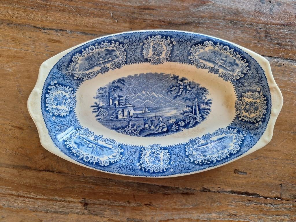 Petrus Regout & Co Maastricht schaal blauw/wit, Ophalen