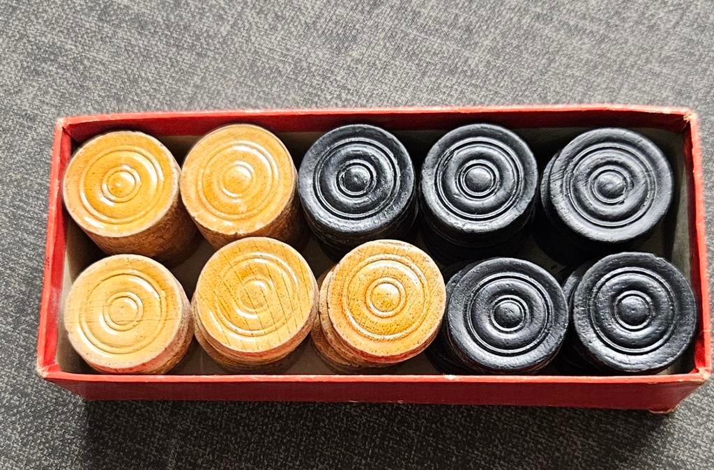 Spel houten damstenen, Ophalen of Verzenden