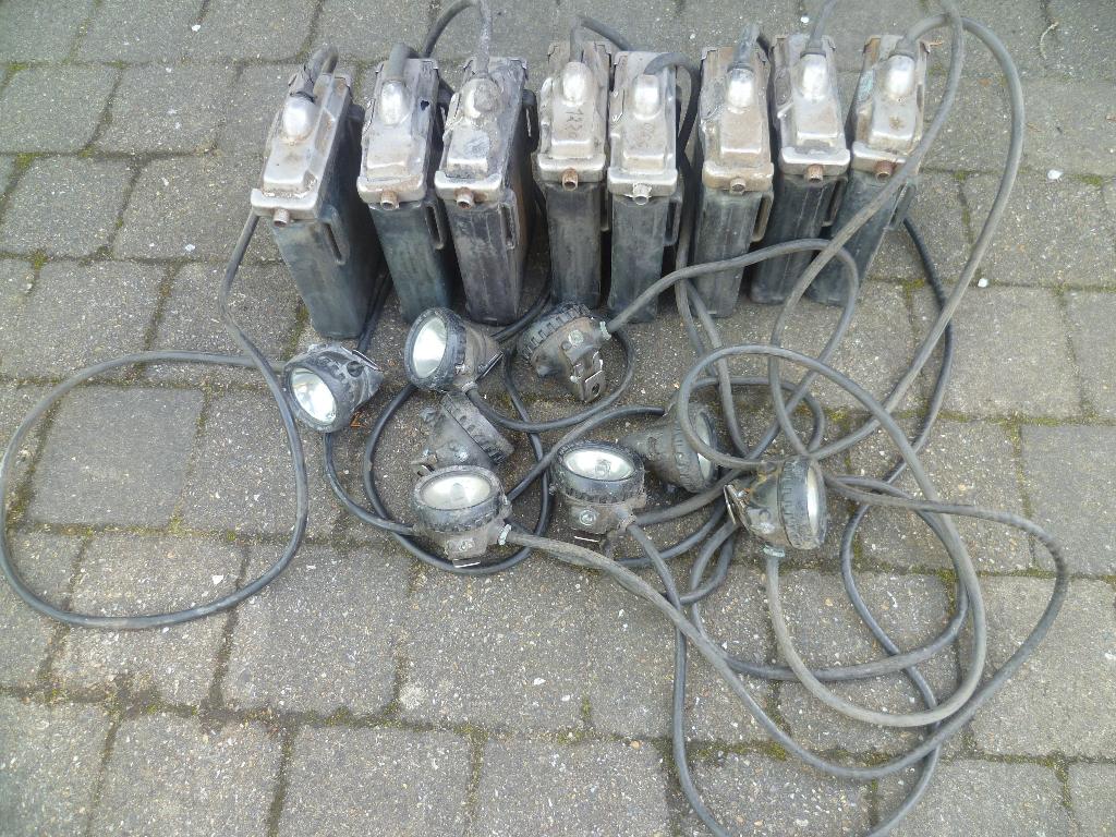 8 Mijnwerkers Koplampen - Helmlampen , Bieden voor dit lot, Antiek en Kunst, Ophalen of Verzenden