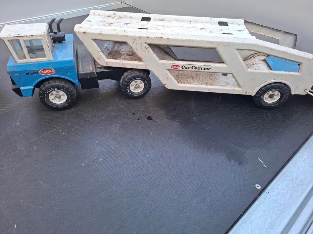 Vintage Tonka Mighty Car Carrier Vrachtwagen, Kinderen en Baby's, Speelgoed | Speelgoedvoertuigen, Ophalen of Verzenden, Gebruikt