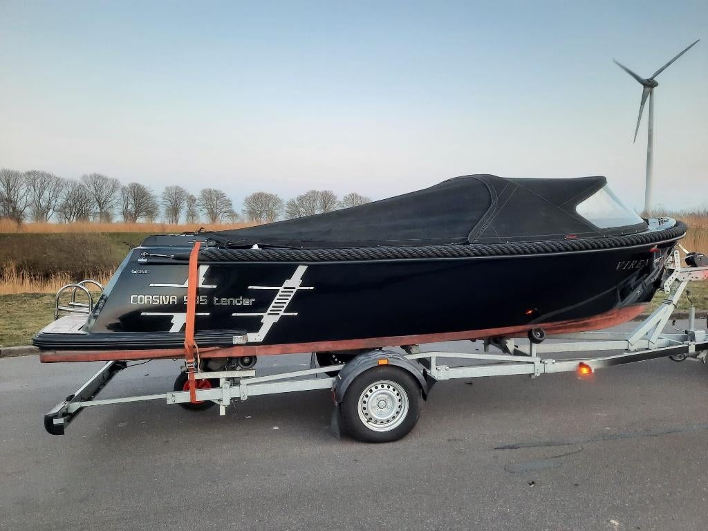 Corsiva 595  Tender familie sloep 50pk Honda vaarbewijsvrij, Watersport en Boten, Sloepen, Ophalen, Zo goed als nieuw, 30 tot 50 pk
