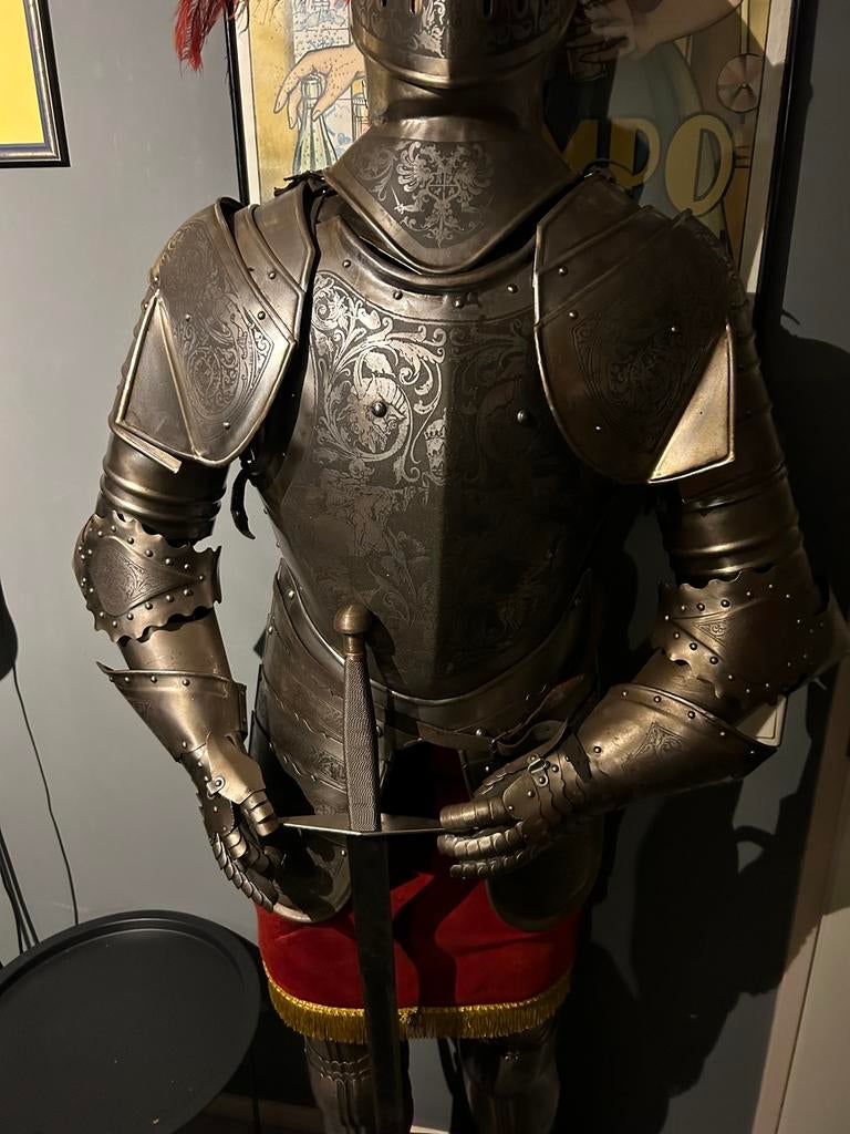 Prachtige ridder harnassen - levensgroot en gegraveerd, Ophalen of Verzenden