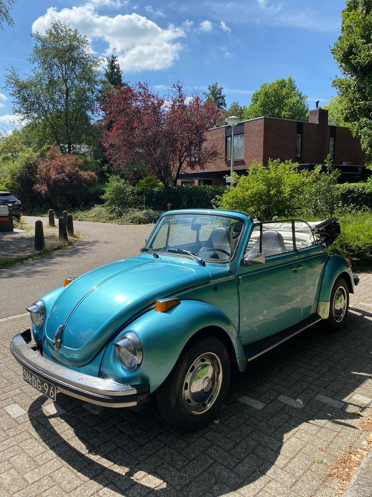 Volkswagen Kever Cabriolet 1303S 1973 Blauw 15 Oldtimer, Auto's, Achterwielaandrijving, Cabriolet, Open dak, Handgeschakeld