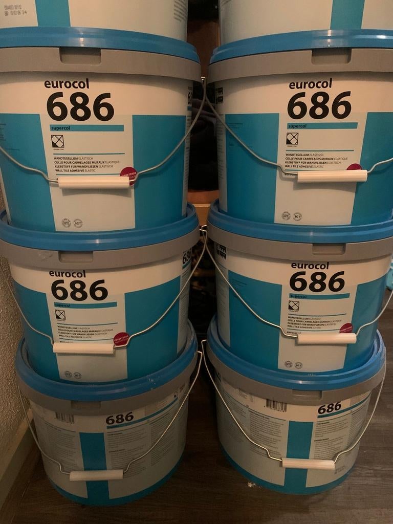 Eurocol 686 Tegellijm - Wandtegels, Doe-het-zelf en Verbouw, Wit, Nieuw, Ophalen of Verzenden, Lak