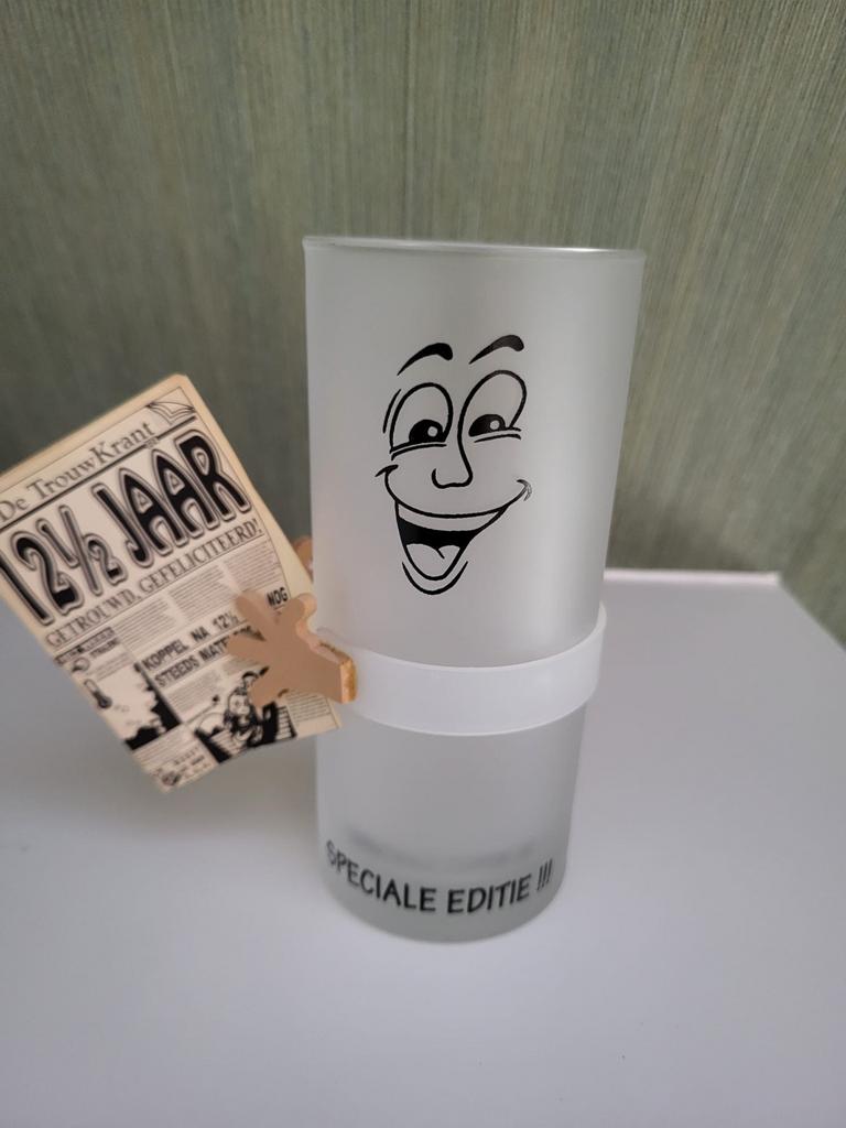 Glas 12,5 jaar getrouwd - Speciale Editie, Ophalen of Verzenden, Zo goed als nieuw, Versiering