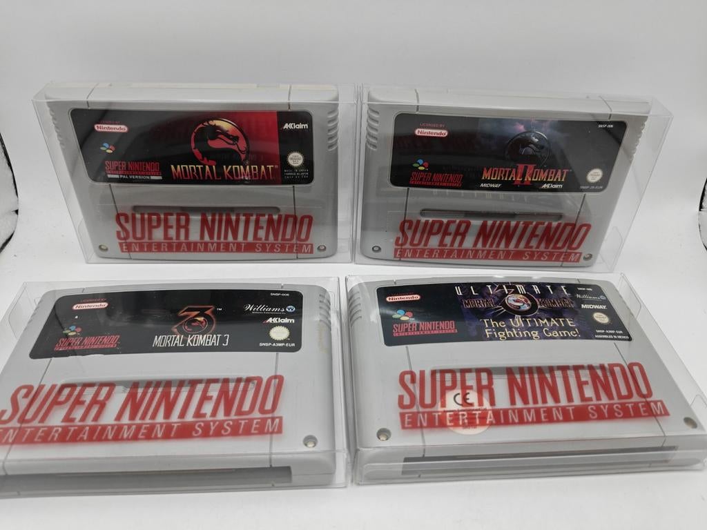 Mortal kombat set 1, 2, 3 en 4 SNES, Spelcomputers en Games, Games | Nintendo Super NES, Vanaf 18 jaar, Vechten, ., 2 spelers