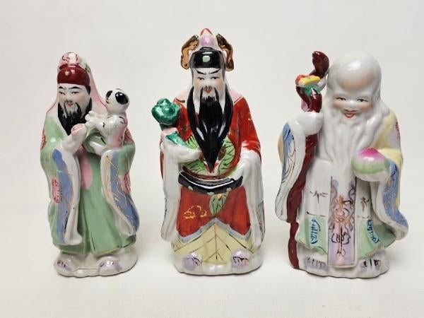 # 3 Chinese Wijze Mannen Beeldjes, Ophalen of Verzenden