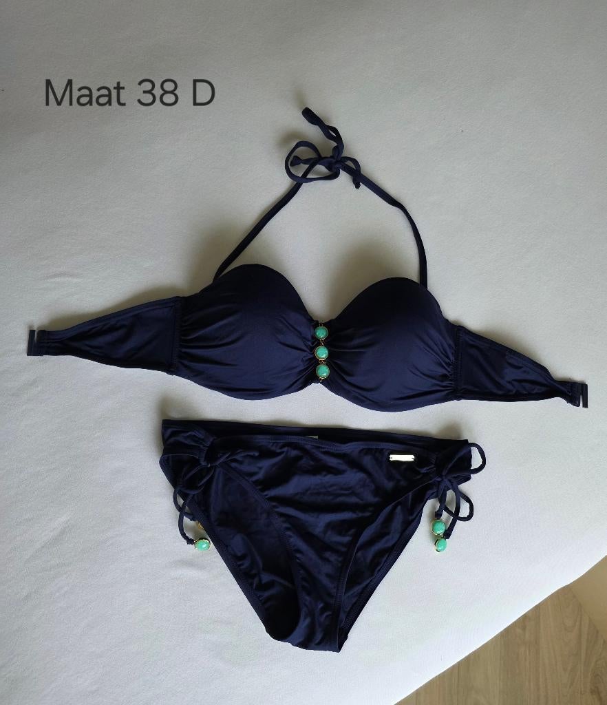 Lascana beugel bikini. 38D. Blauw, Verzenden, Zo goed als nieuw, Blauw, Bikini