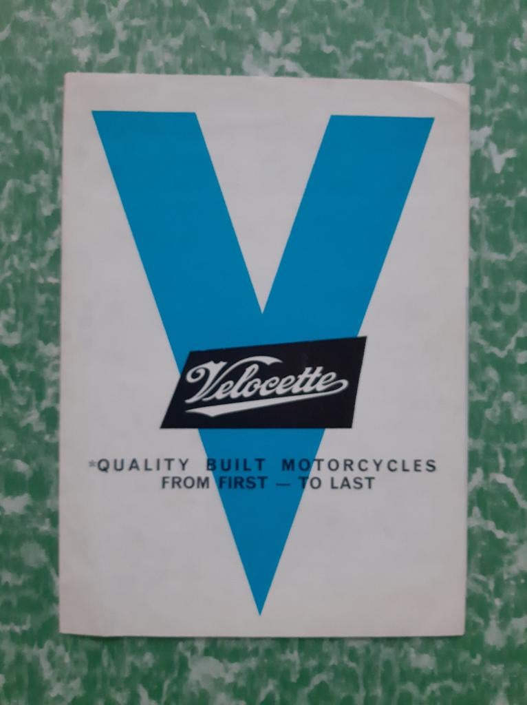 folder motorfietsen Velocette Motorcycles *jaren 1960, Ophalen of Verzenden, Overige merken