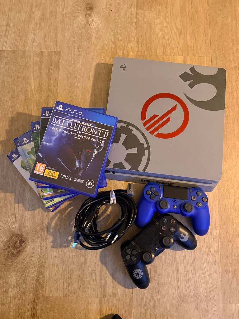 PS4 1TB Star Wars Editie + 6 Games + 2 Controllers, Spelcomputers en Games, Spelcomputers | Sony PlayStation 4, Met 2 controllers